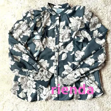 리엔다 플라워 프릴 블라우스 꽃무늬