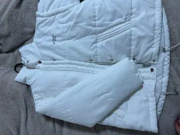 화이트 퀼팅 다운 자켓 2way