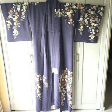 호몬기 벚꽃 패턴 이중 기모노