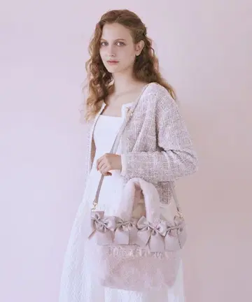 Maison de FLEUR 핑크매니아 2Way 퍼 리본 백