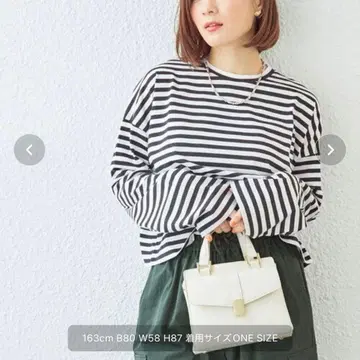 SHIPS 더블넥 코튼 보더 풀오버