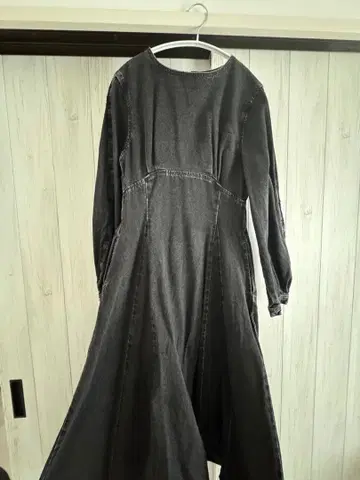 MOUSSY 데님 플레어 원피스