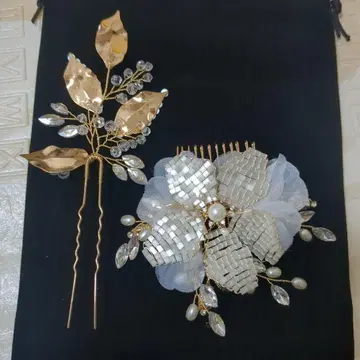 [ 새상품급 ] 결혼식 헤어 액세서리 골드