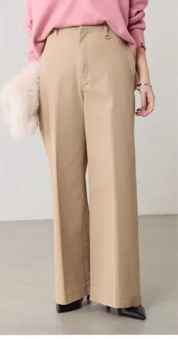 스트레치 슬랙스 데님 미사용 베이지