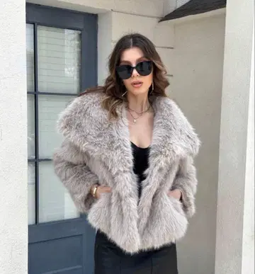 그레이 퍼 숏 자켓