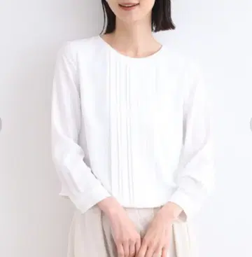 INDIVI 인디비 워셔블/UV 케어 턱 디자인 블라우스 15호