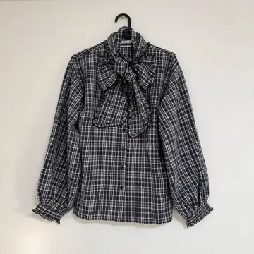 merry jenny 빅 리본 체크 셔츠