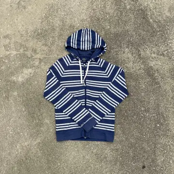 스트라이프 집업 후디