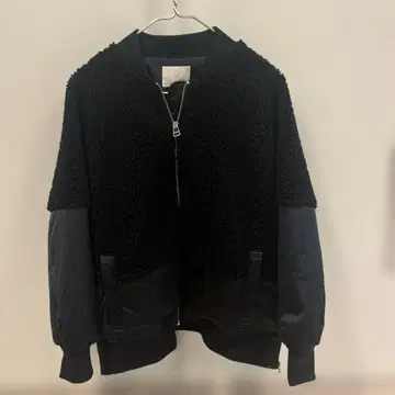 H&M 테디 플라이트 자켓 L 블랙