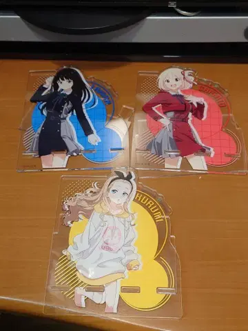 리코리스 리코일 아크릴 스마트폰 스탠드 3종 세트