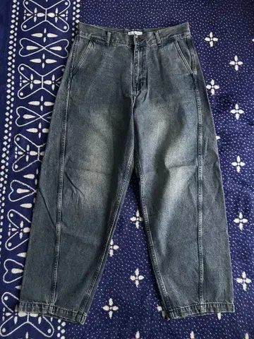 FREAK'S STORE 와이드 배기 데님 팬츠 다크 블루