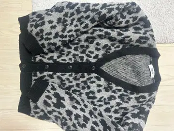 PUBLUX 레오파드 무늬 긴팔 가디건