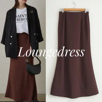 새상품급 Loungedress 컷 조젯 머메이드 스커트 브라운