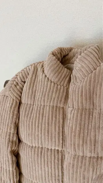 코듀로이 핑크 퀼팅 다운 코트