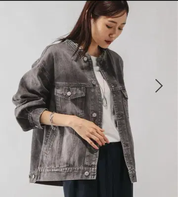 새상품급 글로벌 워크 노카라 데님 자켓 2025AW