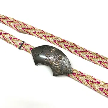 부채꼴 꽃무늬 오비 고정 띠와 허리띠