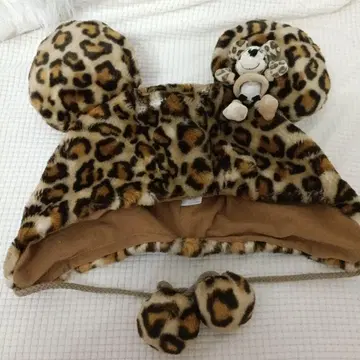 레오파드 무늬 미키형 모자 미니 포함 팬캡