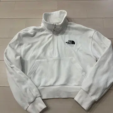 THE NORTH FACE 하프 지퍼 크롭 숏 맨투맨