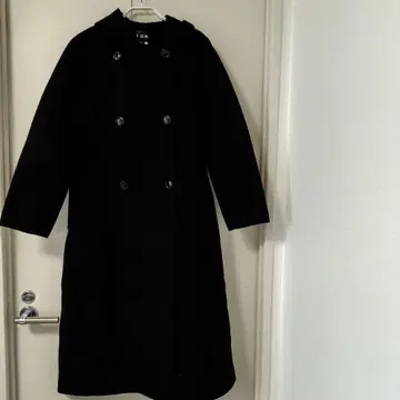 iCB 후드 부착 코트 블랙