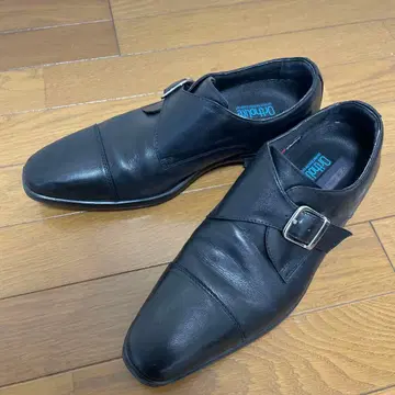 블랙 가죽 버클 드레스 신발