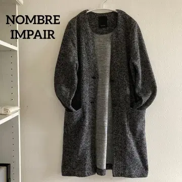 놈브르 임페어 헤링본 니트 로브 속기모 겉옷