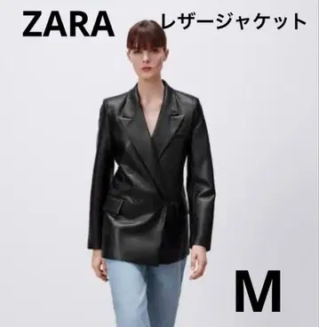 ZARA 가죽 테일러드 자켓 M 새상품급