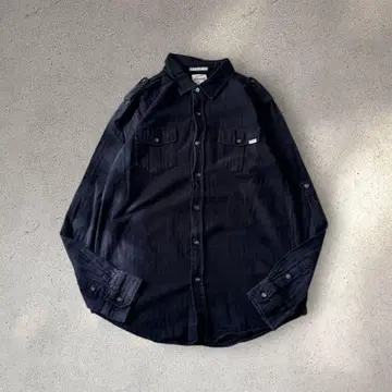 90s 샤모아 플란넬 셔츠 블랙 아메카지 스트릿