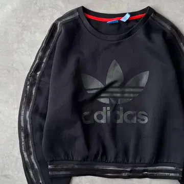 15045 여성용 아디다스 트레포일 로고 크롭 맨투맨