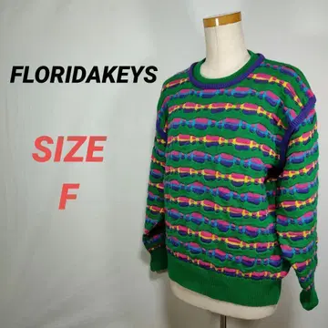 FLORIDAKEYS 3D 입체 니트 스웨터 골프웨어 여성용 그린