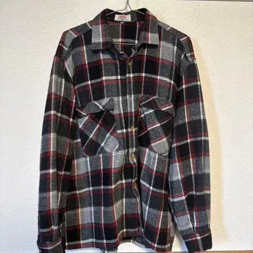 플란넬 체크 무늬 긴팔 셔츠