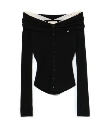 andmary Shannon 튤 니트 탑 블랙