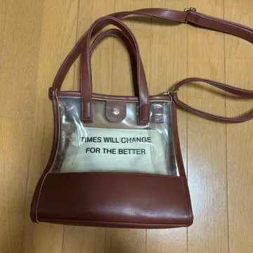 클리어 숄더백 브라운