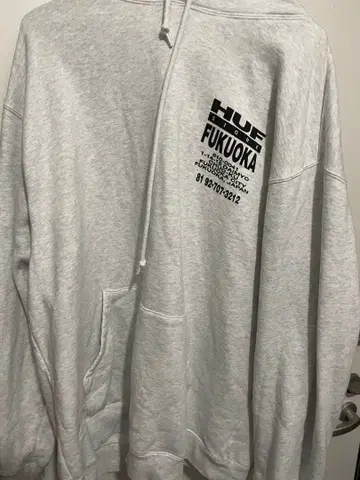 HUF FUKUOKA XXL 그레이 후드티