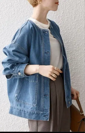 ships any denim 쉽스 에니 노카라 데님 블루종