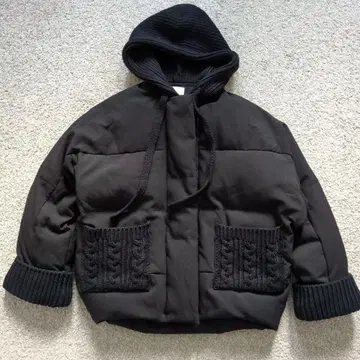 PINUE 니트 콤비 다운 자켓 블랙