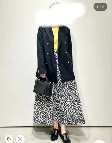 [ OPAQUE ] 자카드 플레어 스커트