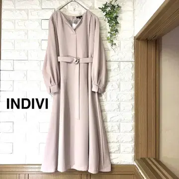 새상품 INDIVI 롱 원피스 인디비 벨트 포함 원피스