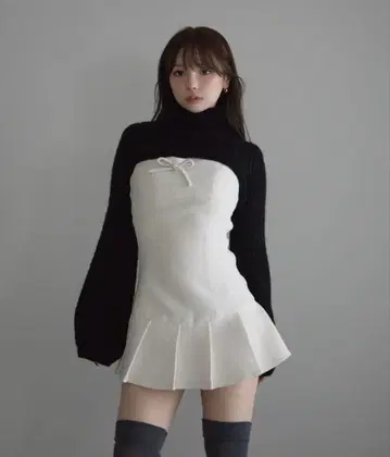 andmary Twiggy tweed mini dress white