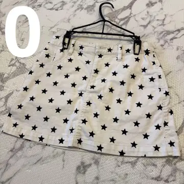 [ 클리닝 완료 ] Jack Bunny!! 별 패턴 스커트 화이트