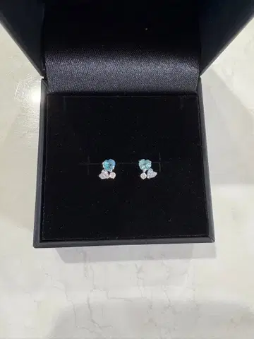 10K 블루 토파즈 귀걸이