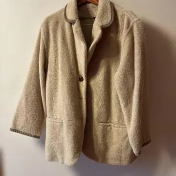 Seventy 크림색 울 자켓