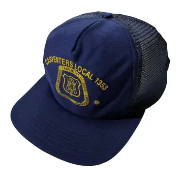 80s 90s USA 메이슨 메쉬 캡 네이비 옐로우 컬러