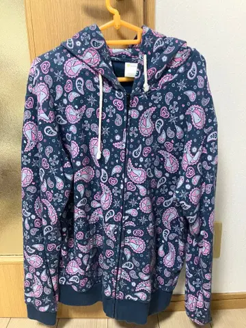 사립 에비스 중학교 에비즐리 후드티 F 페이즐리 무늬 지퍼 후드티