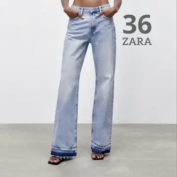 ZARA 미드 라이즈 와이드 레그 데님 팬츠 미사용 새상품 36