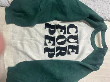 PUDU 래글런 슬리브 니트 F 사이즈 그린/화이트