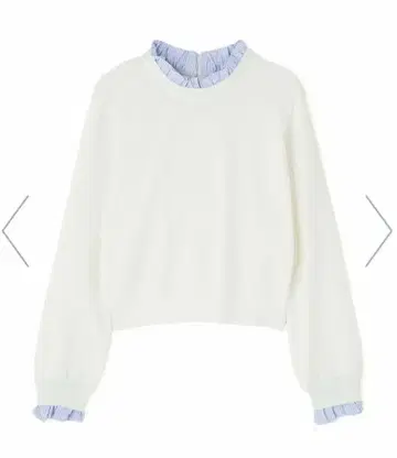 프릴 카라 부착 화이트 니트