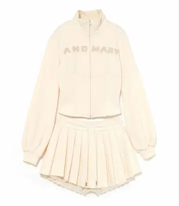 andmary 레이스 로고 세트업 아이보리