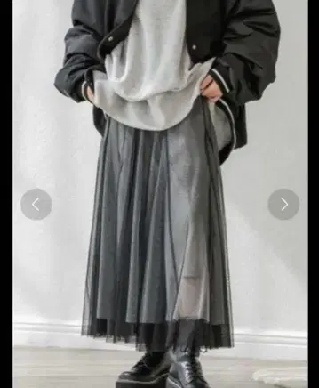 거의 미사용 JEANASiS 튤 2WAY 플레어 스커트 그레이