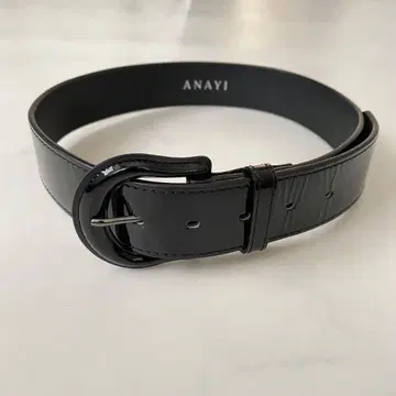ANAYI 소가죽 에나멜 벨트 블랙