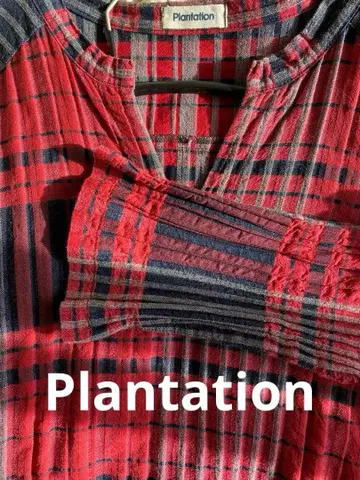 Plantation 플랜테이션의 체크 무늬 롱 원피스
